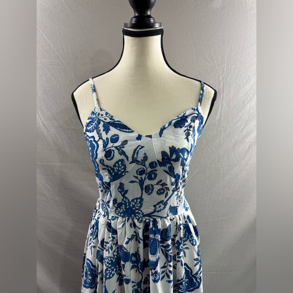 Boho Floral Print Cami Maxi Dress Blue - Picture 6 of 8